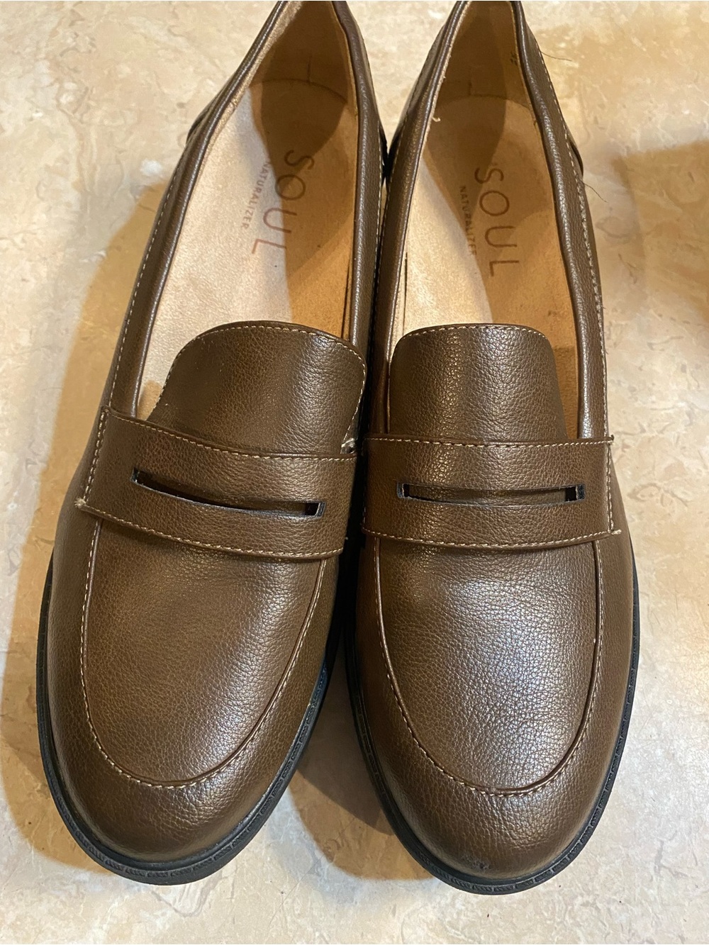 SOUL Naturalizer Women’s  Brown Leather Slip-On Loafers